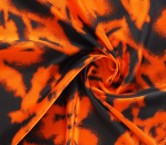 Orange jacquard floral design